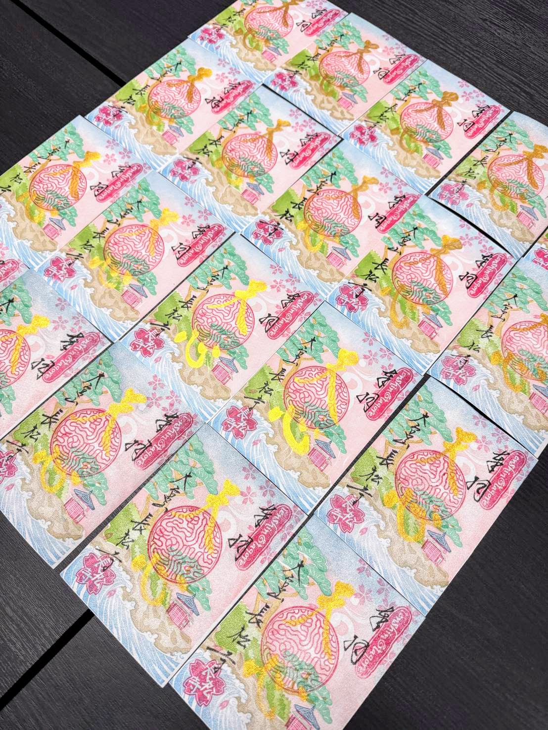 桜舞う六角堂の春の御朱印作品